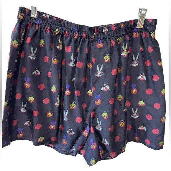 Vintage Looney Tunes Mania Navy Silk Boxers - Picture 1 of 5